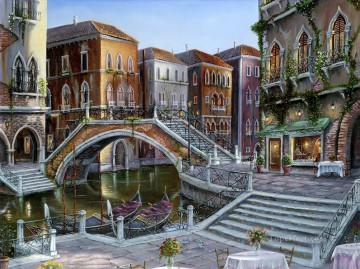  cityscape Oil Painting - Romantic Venice Cityscape